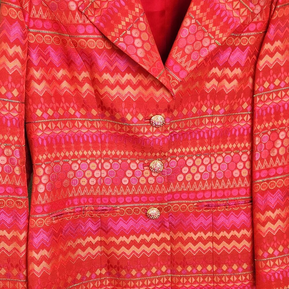 George Simonton Cocktail Suit | Size 10 | Statement Jacquard Set